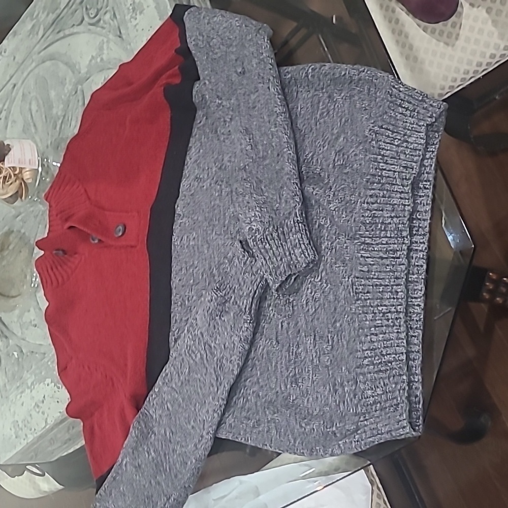 American Eagle mock neck men's color block wool blend sweater small new